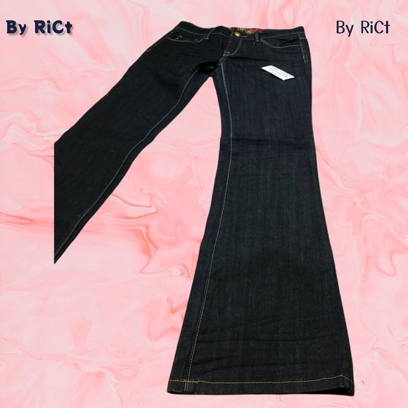 Vigoss Bootcut Women's Jeans Size 28x33 Stretch Blue Denim Flap Pockets Low Rise - Picture 2 of 12